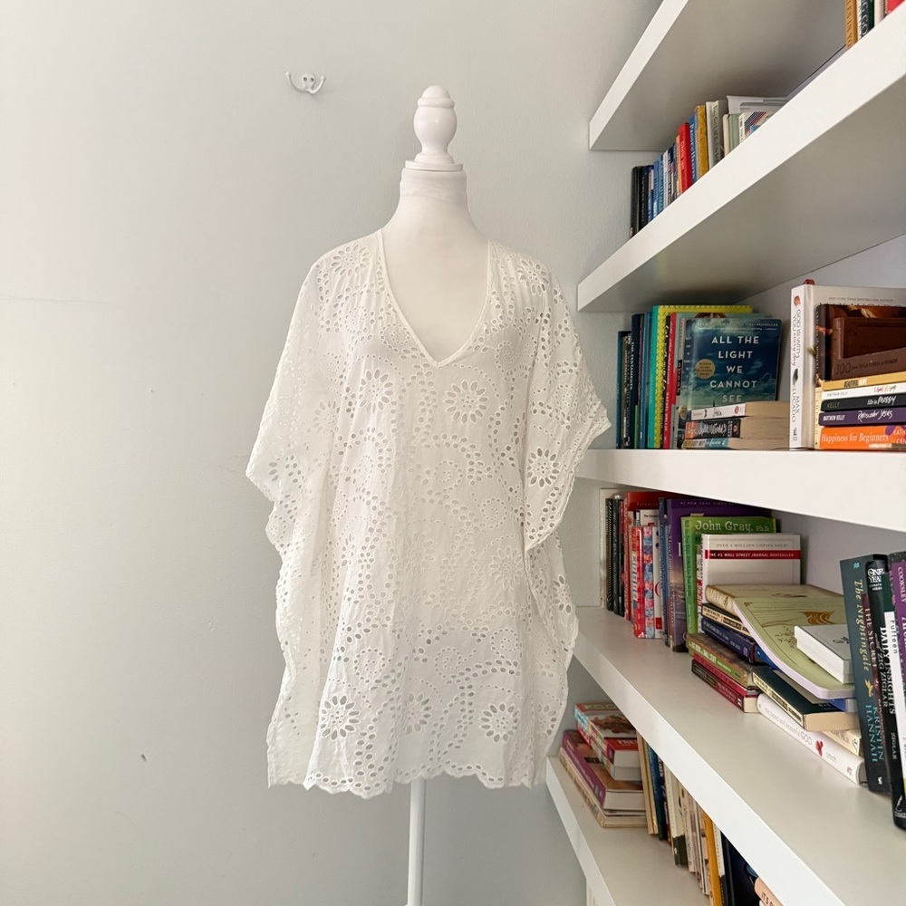 ViX  Paula HERMANNY White Eyelet Women's Swim Coverup Large